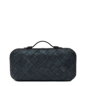 Poolside The Origami Scallop Straw Clutch, Blue